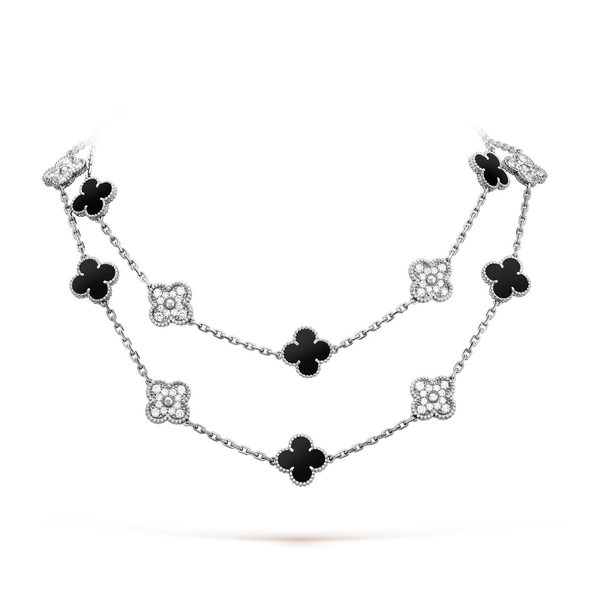 [Elowen jewels ]CLOVER 20 MOTIVE ONYX DIAMANT SILBER