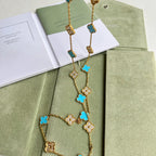 [Elowen jewels ]CLOVER 20 MOTIFS TURQUOISE DIAMOND NECKLACE