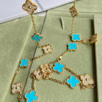[Elowen jewels ]CLOVER 20 MOTIFS TURQUOISE DIAMOND NECKLACE