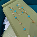 [Elowen jewels ]CLOVER 20 MOTIFS TURQUOISE DIAMOND NECKLACE