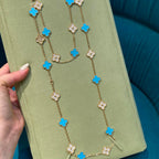 [Elowen jewels ]CLOVER 20 MOTIFS TURQUOISE DIAMOND NECKLACE