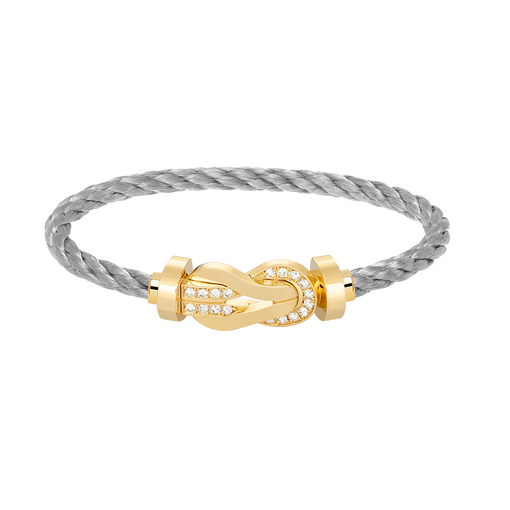 [Elowen jewels ]CHANCE LARGE 8 FIGURE BUCKLE HALF DIAMOND BRACELET GOLD