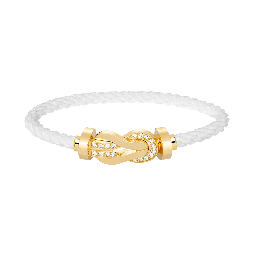 [Elowen jewels ]CHANCE LARGE 8 FIGURE BUCKLE HALF DIAMOND BRACELET GOLD