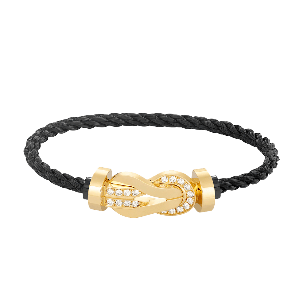 [Elowen jewels ]CHANCE LARGE 8 FIGURE BUCKLE HALF DIAMOND BRACELET GOLD