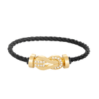 [Elowen jewels ]CHANCE LARGE 8 FIGURE BUCKLE HALF DIAMOND BRACELET GOLD