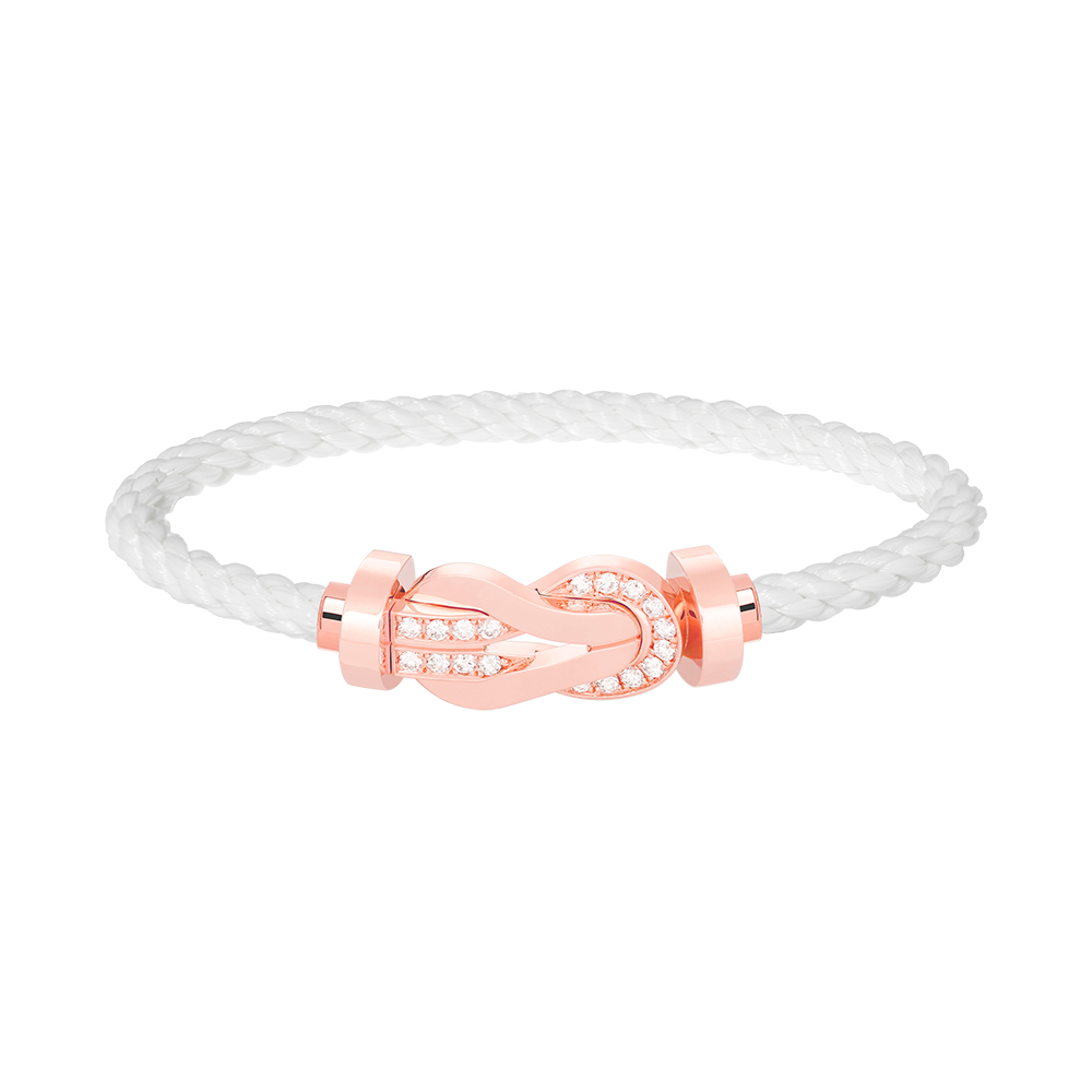 [Elowen jewels ]CHANCE LARGE 8 FIGURE BUCKLE HALF DIAMOND BRACELET ROSE GOLD