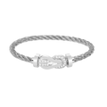 [Elowen jewels ]CHANCE LARGE 8 FIGURE BUCKLE HALF DIAMOND BRACELET SILVER