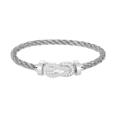 [Elowen Jewels]CHANCE LARGE 8 FIGURE BUCKLE HALF DIAMOND BRACELET SILVER
