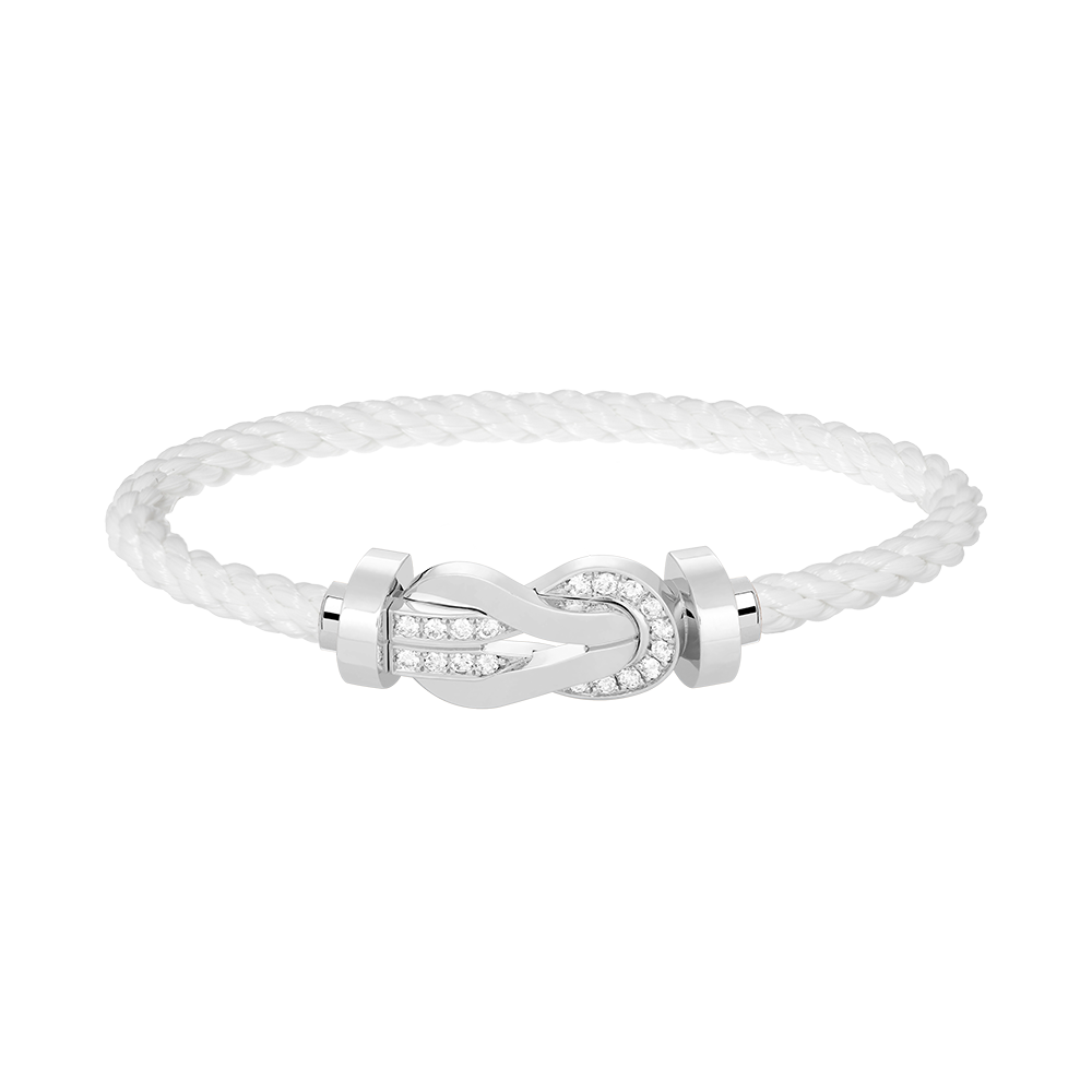 [Elowen jewels ]CHANCE LARGE 8 FIGURE BUCKLE HALF DIAMOND BRACELET SILVER