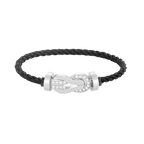 [Elowen jewels ]CHANCE LARGE 8 FIGURE BUCKLE HALF DIAMOND BRACELET SILVER