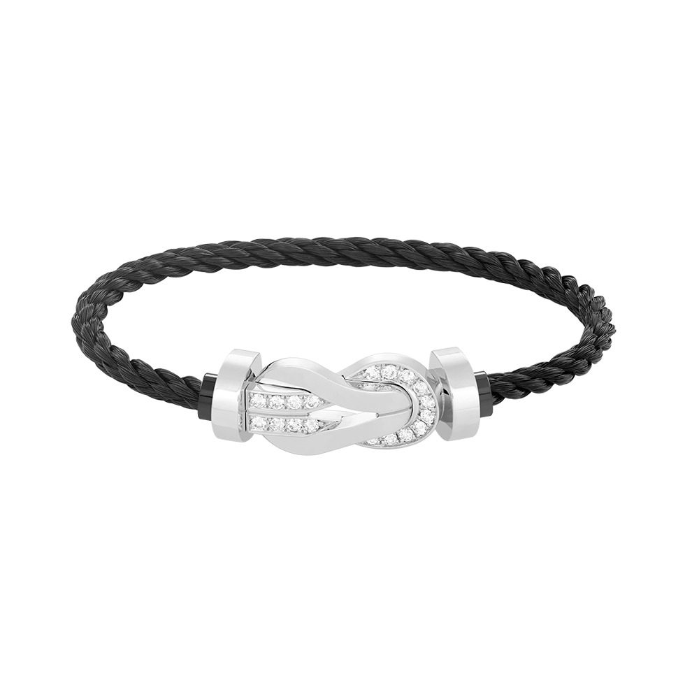 [Elowen Jewels]CHANCE LARGE 8 FIGURE BUCKLE HALF DIAMOND BRACELET SILVER