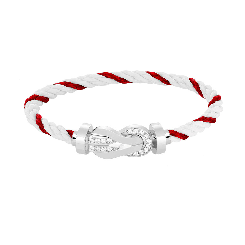 [Elowen jewels ]CHANCE LARGE 8 FIGURE BUCKLE HALF DIAMOND BRACELET SILVER
