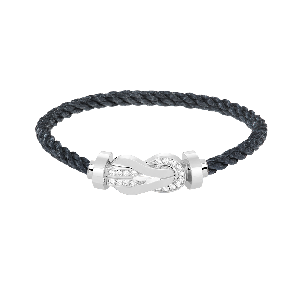 [Elowen jewels ]CHANCE LARGE 8 FIGURE BUCKLE HALF DIAMOND BRACELET SILVER