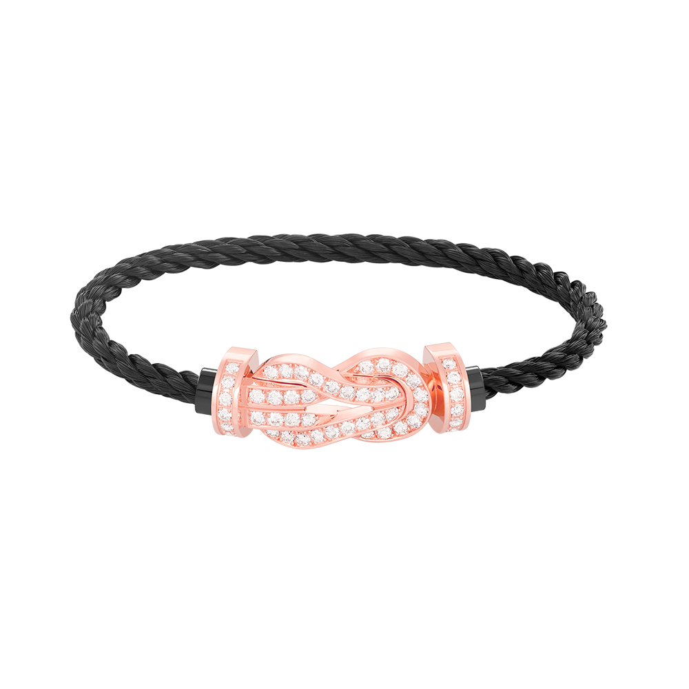 [Elowen jewels ]CHANCE LARGE 8 FIGURE BUCKLE FULL DIAMOND BRACELET ROSE GOLD