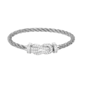 [Elowen jewels ]CHANCE LARGE 8 FIGURE BUCKLE FULL DIAMOND BRACELET SILVER