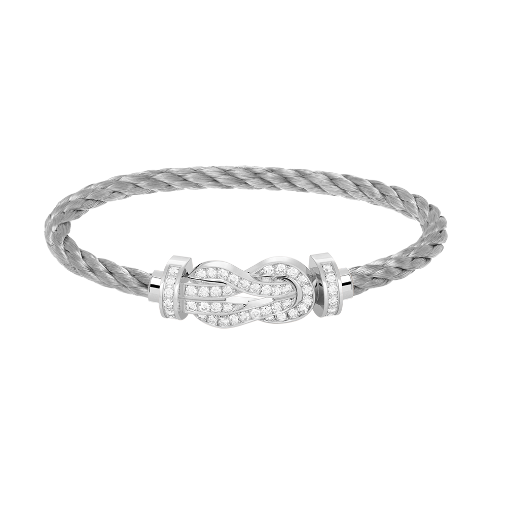 [Elowen jewels ]CHANCE LARGE 8 FIGURE BUCKLE FULL DIAMOND BRACELET SILVER