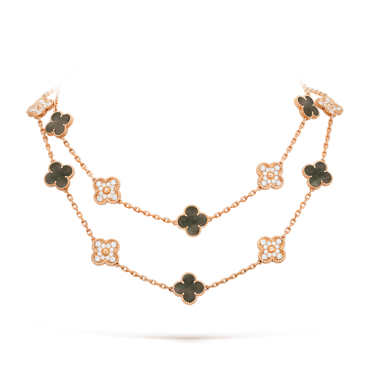 {"Elowen jewels": "エロウェン・ジュエルズ", "CLOVER 20 MOTIFS DARK MOP DIAMOND  NECKLACE": "クローバー 20モチーフ ダークマザーオブパール ダイヤモンド ネックレス"}