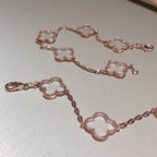 [Elowen jewels ]CLOVER 5 MOTIF ROCK CRYSTAL BRACELET