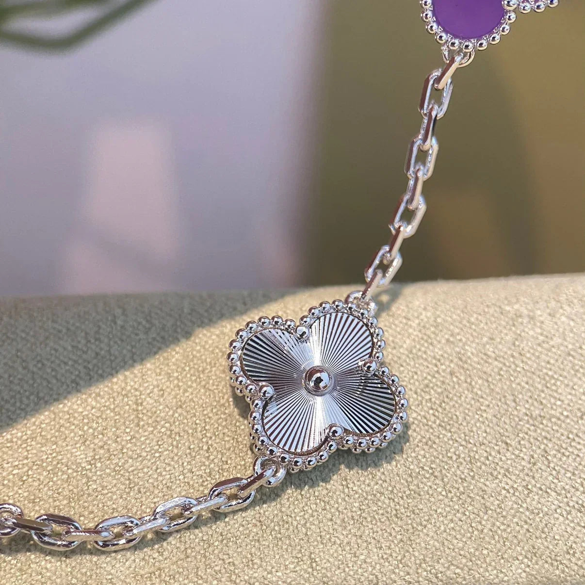 [Elowen Jewels] CLOVER 5 MOTIF VIOLET BRACELET COLLECTION