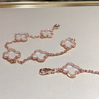 [Elowen jewels ]CLOVER 5 MOTIF ROCK CRYSTAL BRACELET