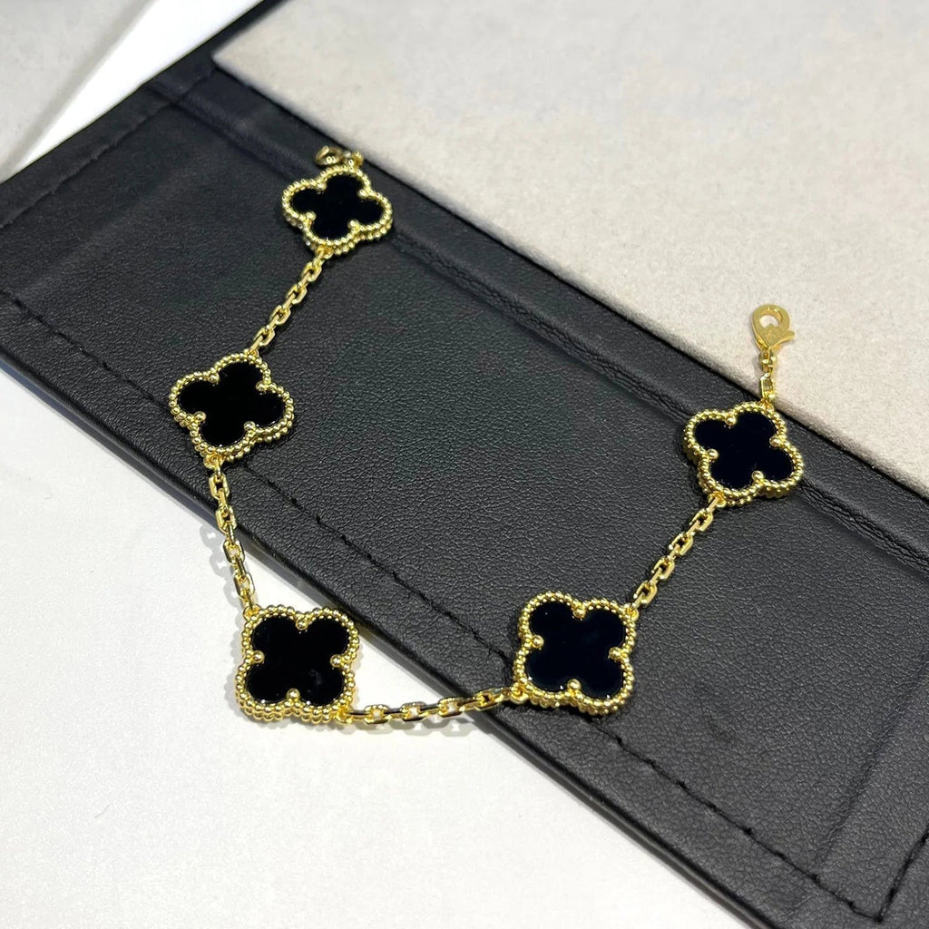 [Elowen jewels ] CLOVER 5 MOTIF ONYXS BRACELET COLLECTION
