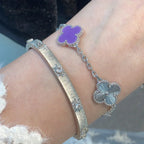 [Elowen jewels ] CLOVER 5 MOTIF VIOLET BRACELET COLLECTION