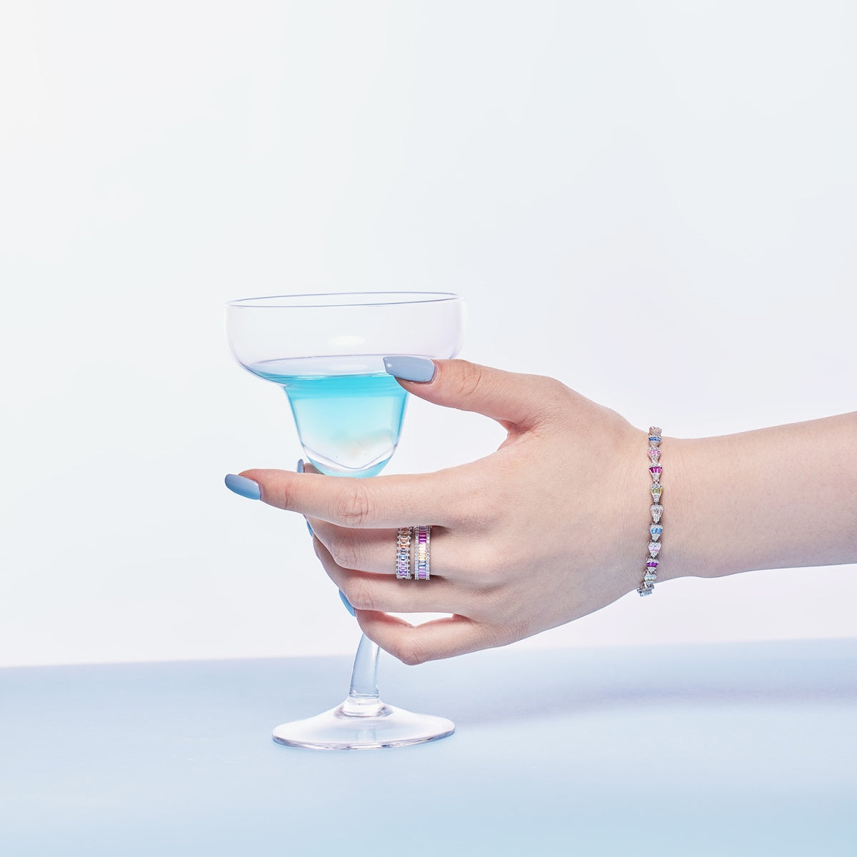 [Elowen Jewels]Dainty Kaleidoscopic Emerald Cut Daily Ring