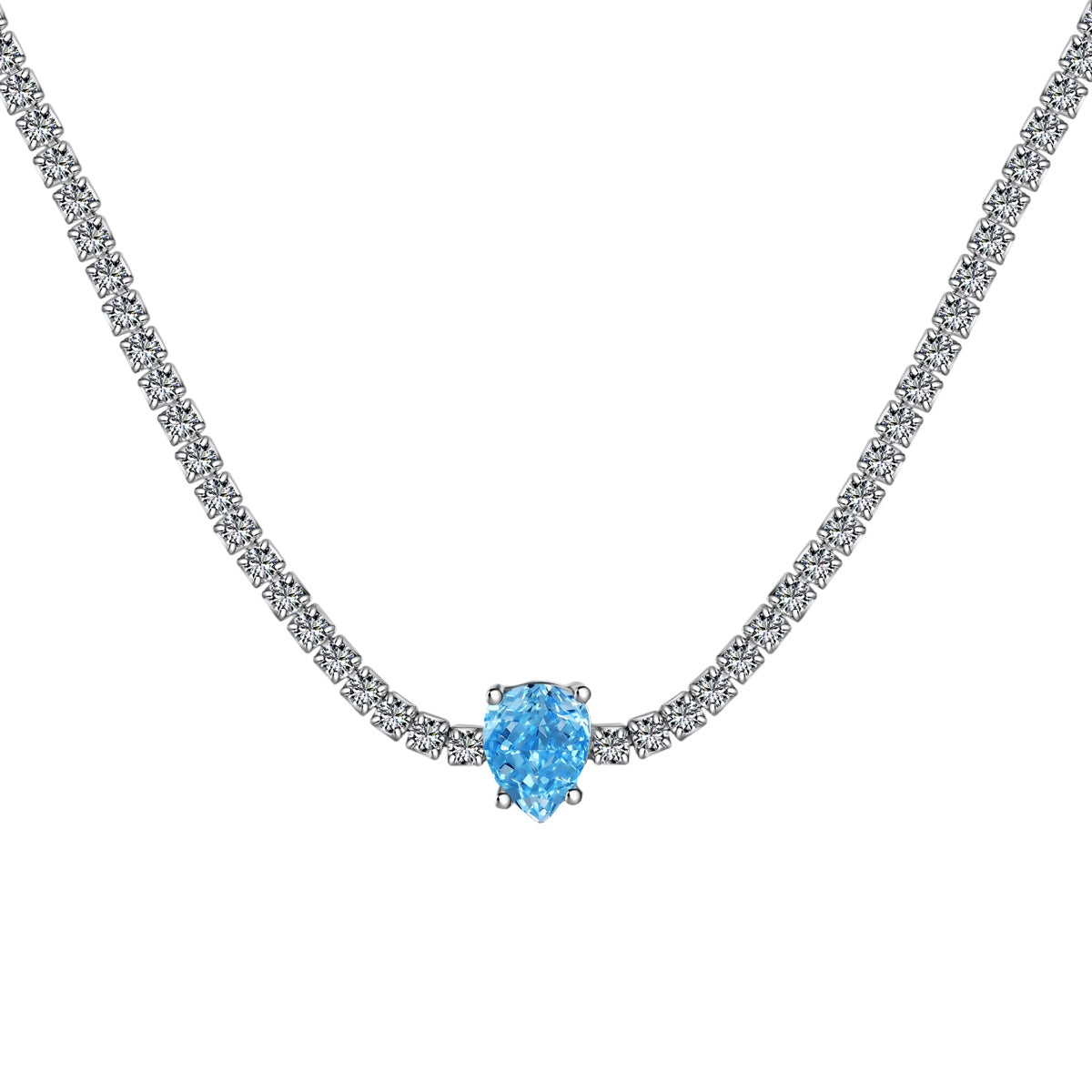 [Elowen Jewels]1.0 carat Unique Pear Cut Tennis Necklace