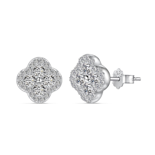 [Elowen Jewels ]Four-Leaf Clover Flower Shaped Earrings
