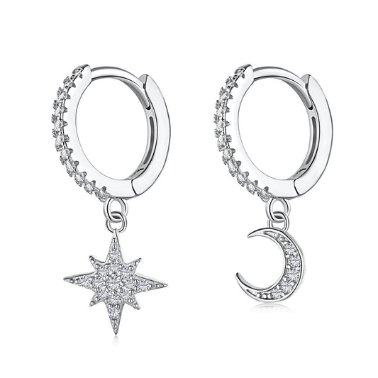 [Elowen Jewels ]Star and Moon Asymmetric Earrings