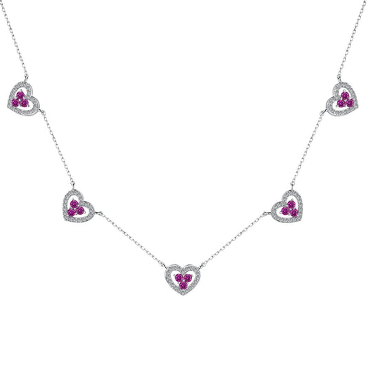 [Elowen Jewels ]Sparkling Five Heart Necklace