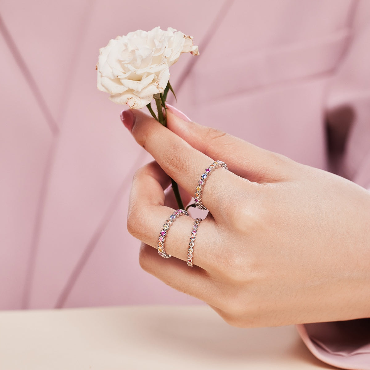 [Elowen Jewels]Unique Scintillating Round Cut Daily Ring