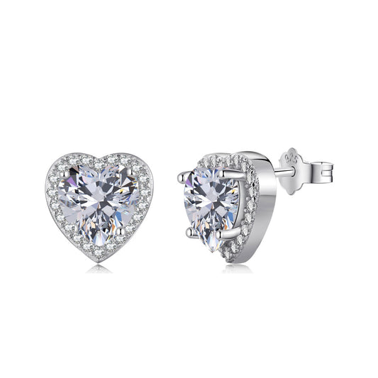 [Elowen Jewels ]Sparkling Heart Shape Lover Earrings