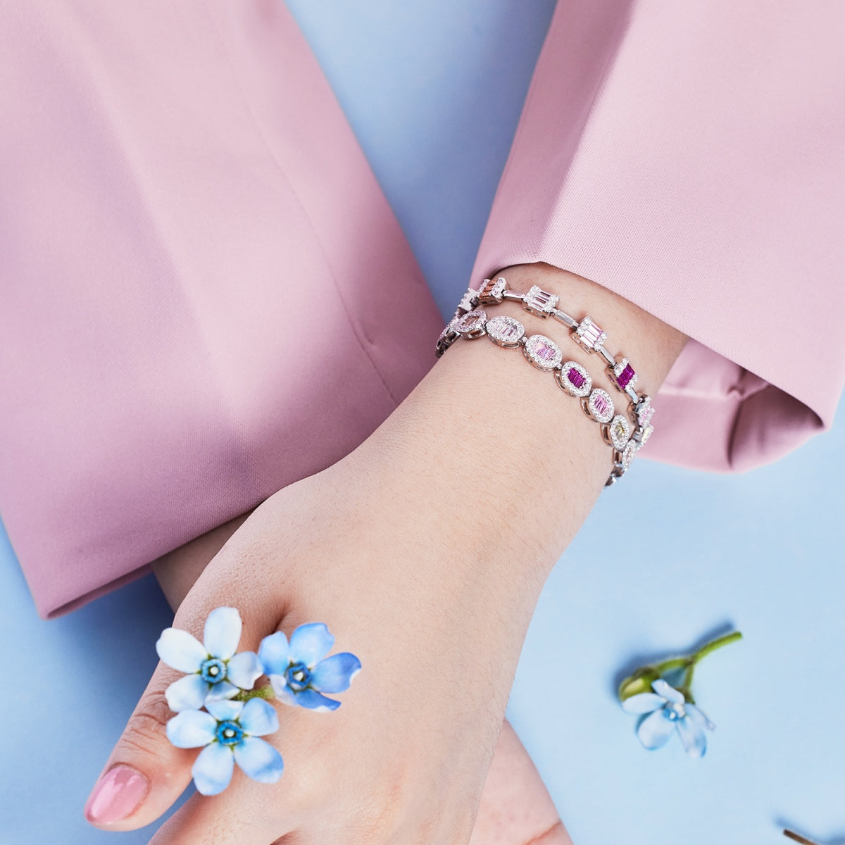 [Elowen Jewels]Dainty Charming Emerald Cut Daily Bracelet