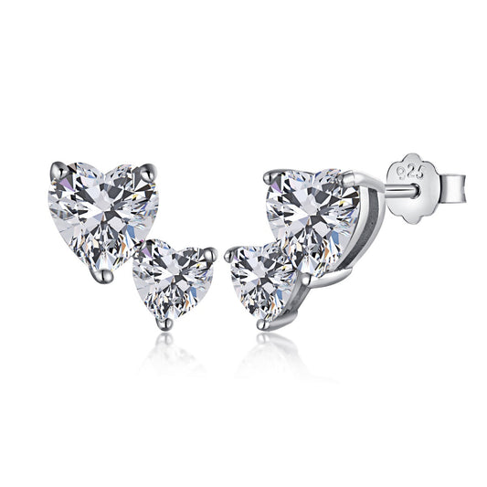 [Elowen Jewels ]Double Heart-Shape Classic Princess Style Earrings