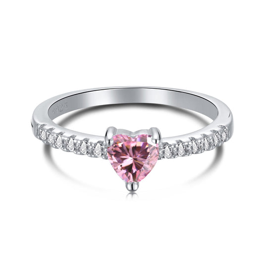 [Elowen Jewels ]0.5 Carat CaratEternity Charming Heart Shape Lover Ring
