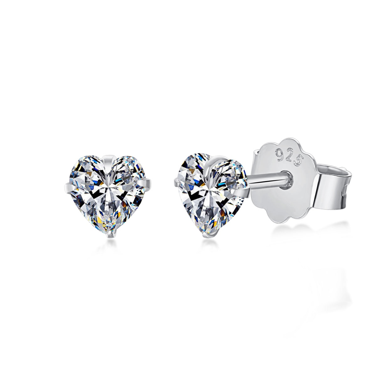[Elowen Jewels ]Sparkling Heart Shaped Simple Earrings