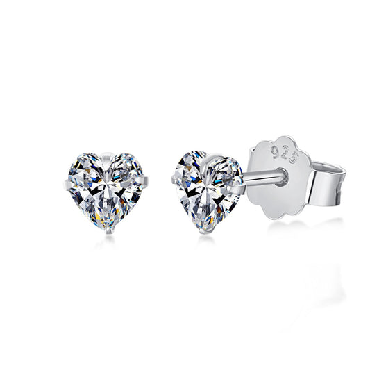 [Elowen Jewels ]Sparkling Heart Shaped Simple Earrings