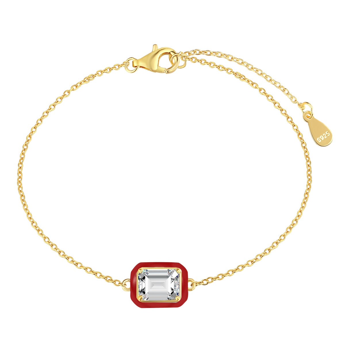 [Elowen Jewels]2.0 Carat Sparkling Colorful Emerald Cut Daily Bracelet