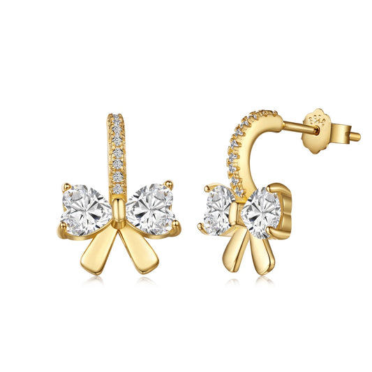 [Elowen Jewels ]Exquisite Earrings With Heart-Shaped Bow Design
