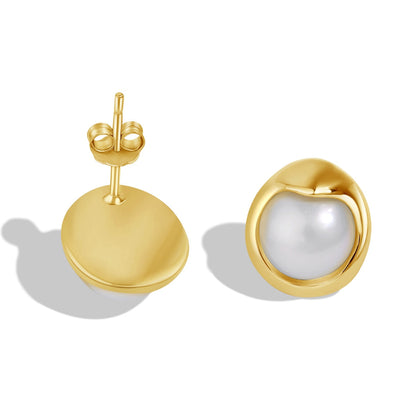[Elowen Jewels ]Dainty Bread Pearl Earrings