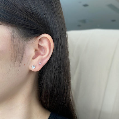 [Elowen Jewels ]Sparkling Heart Shaped Simple Earrings