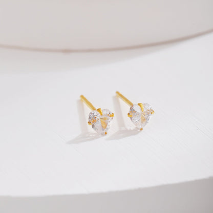 [Elowen Jewels ]Sparkling Heart Shaped Simple Earrings