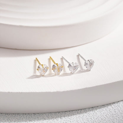 [Elowen Jewels ]Sparkling Heart Shaped Simple Earrings