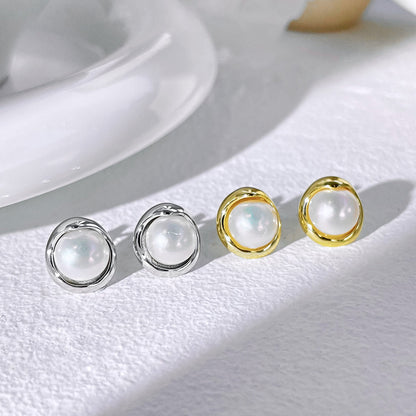 [Elowen Jewels ]Dainty Bread Pearl Earrings