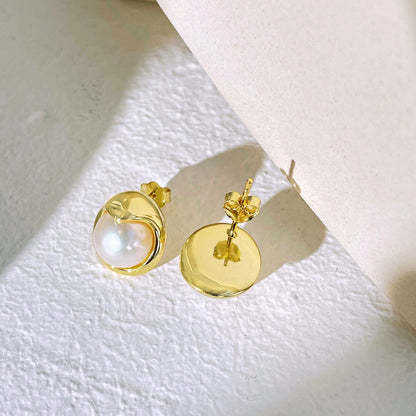 [Elowen Jewels ]Dainty Bread Pearl Earrings