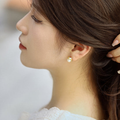 [Elowen Jewels ]Dainty Bread Pearl Earrings