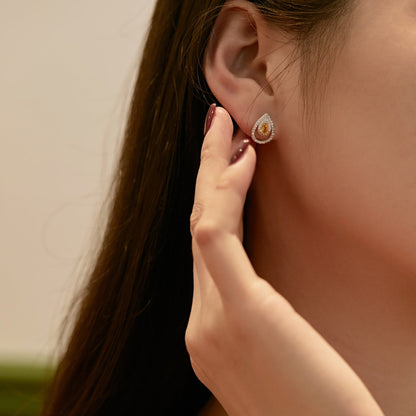 [Elowen Jewels ]Sparkling Delicate Water Drop Shape Daily Earrings