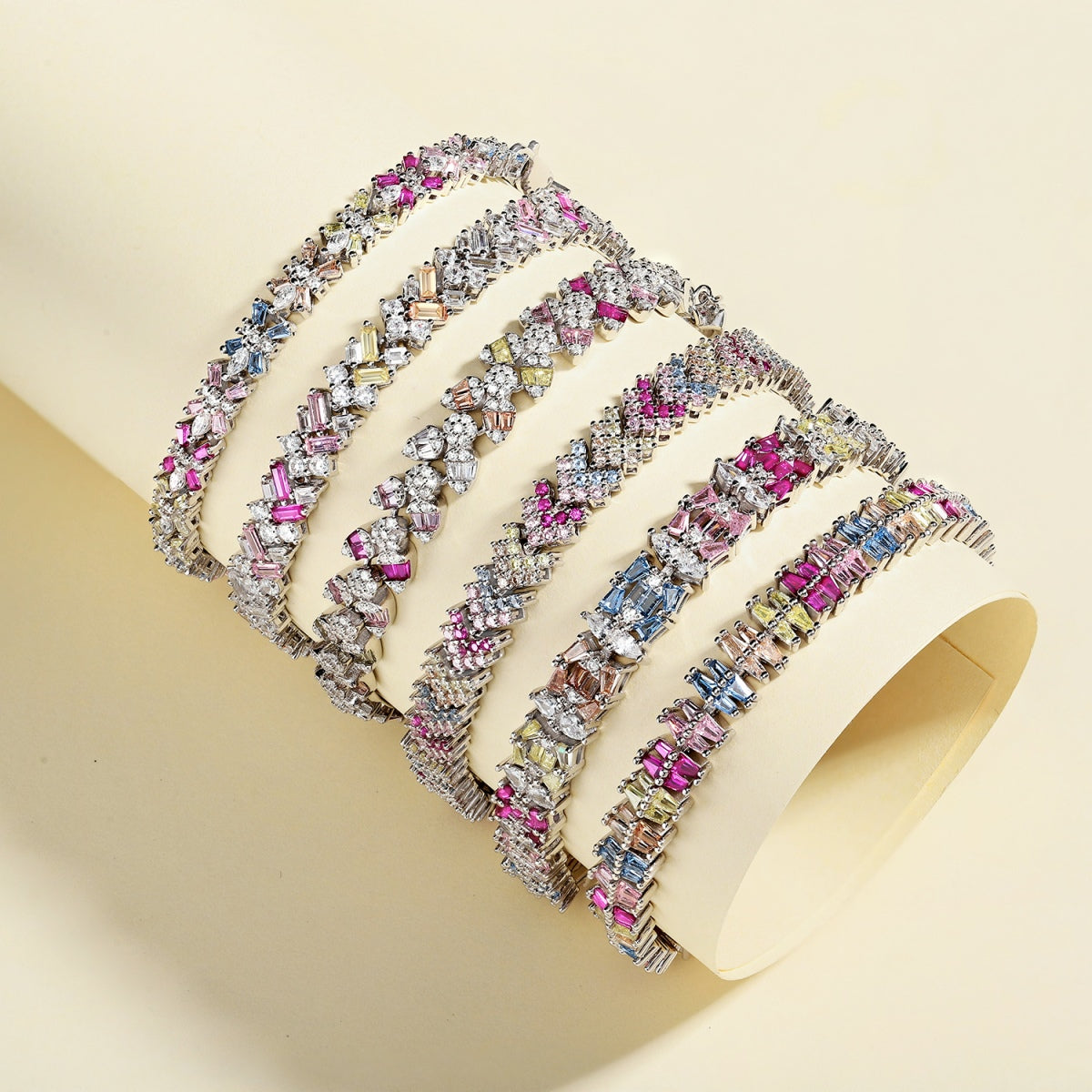 [Elowen Jewels]Ornate Sparkling Round Cut Party Bracelet