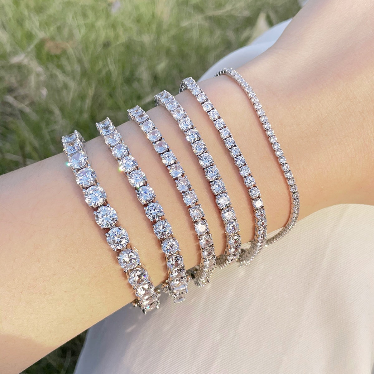 [Elowen Jewels]0.75 Carat Dazzling Round Cut Wedding Bracelet